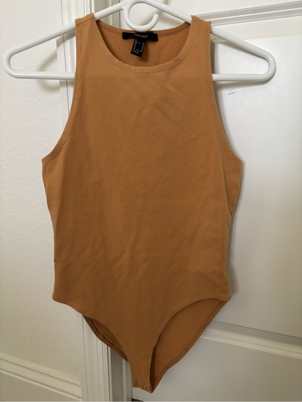 Forever 21 Tan Sleeveless Bodysuit, Size Medium, Soft/Comfy